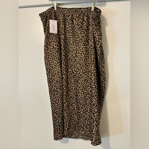 Maternity Leopard Print Midi Skirt